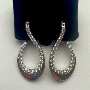 CZ Silver infinity hoop earrings